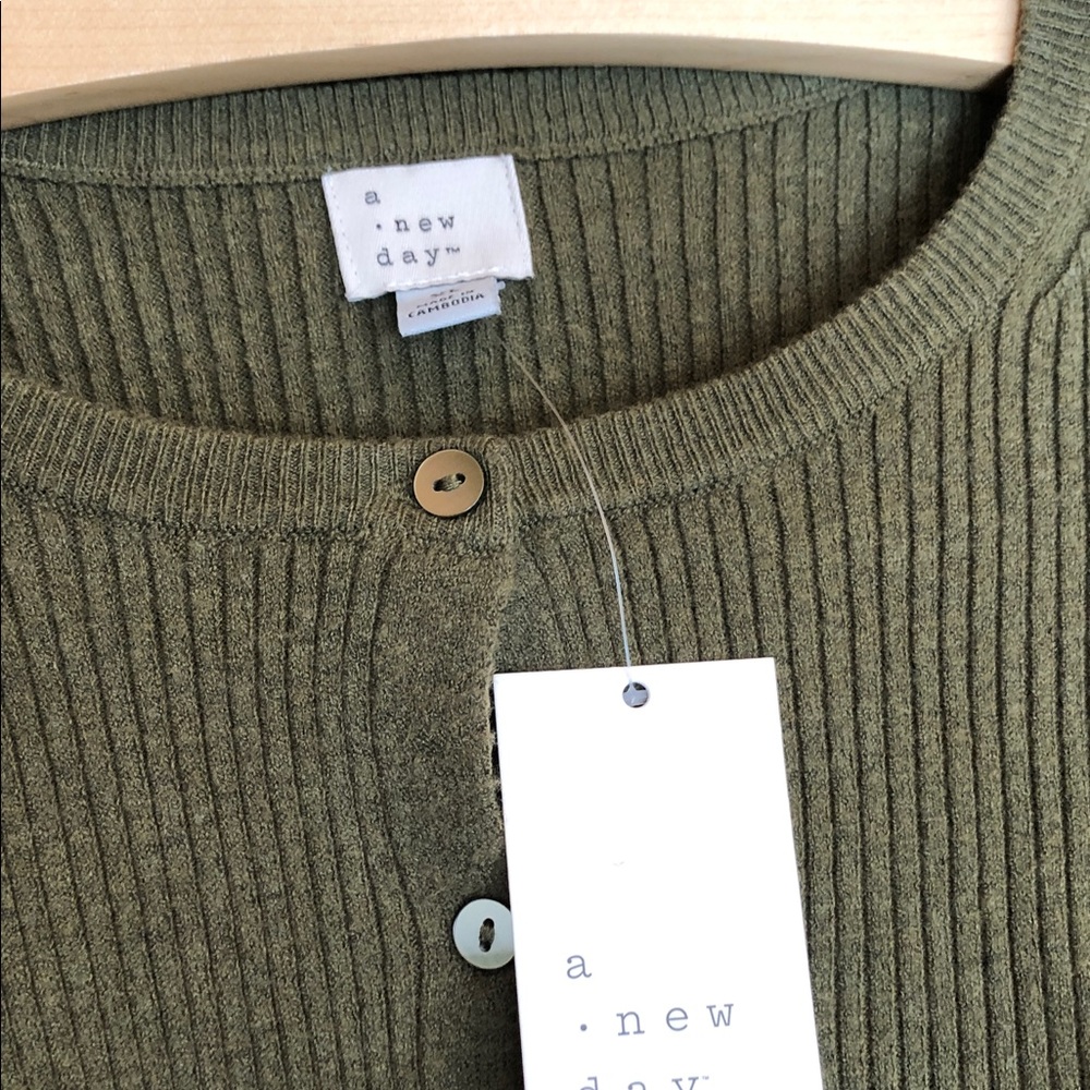 a new day Olive Green Ribbed Cardigan